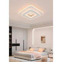 PLAFONIERĂ CU LED - alb/culoare crom, Basics, plastic/metal (35/35/6cm) - Novel