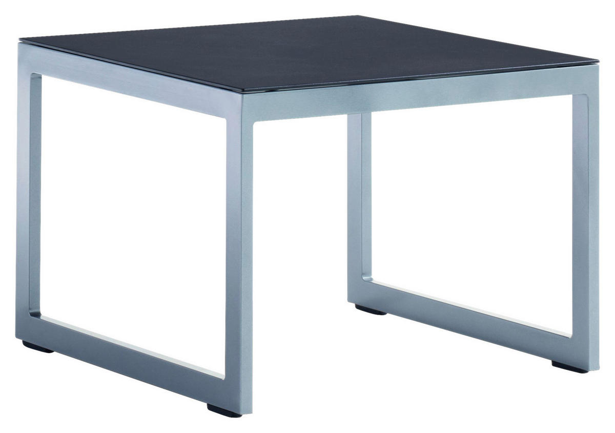 LOUNGETISCH  - Graphitfarben/Grau, Basics, Glas/Metall (60/60/44cm) - Sieger
