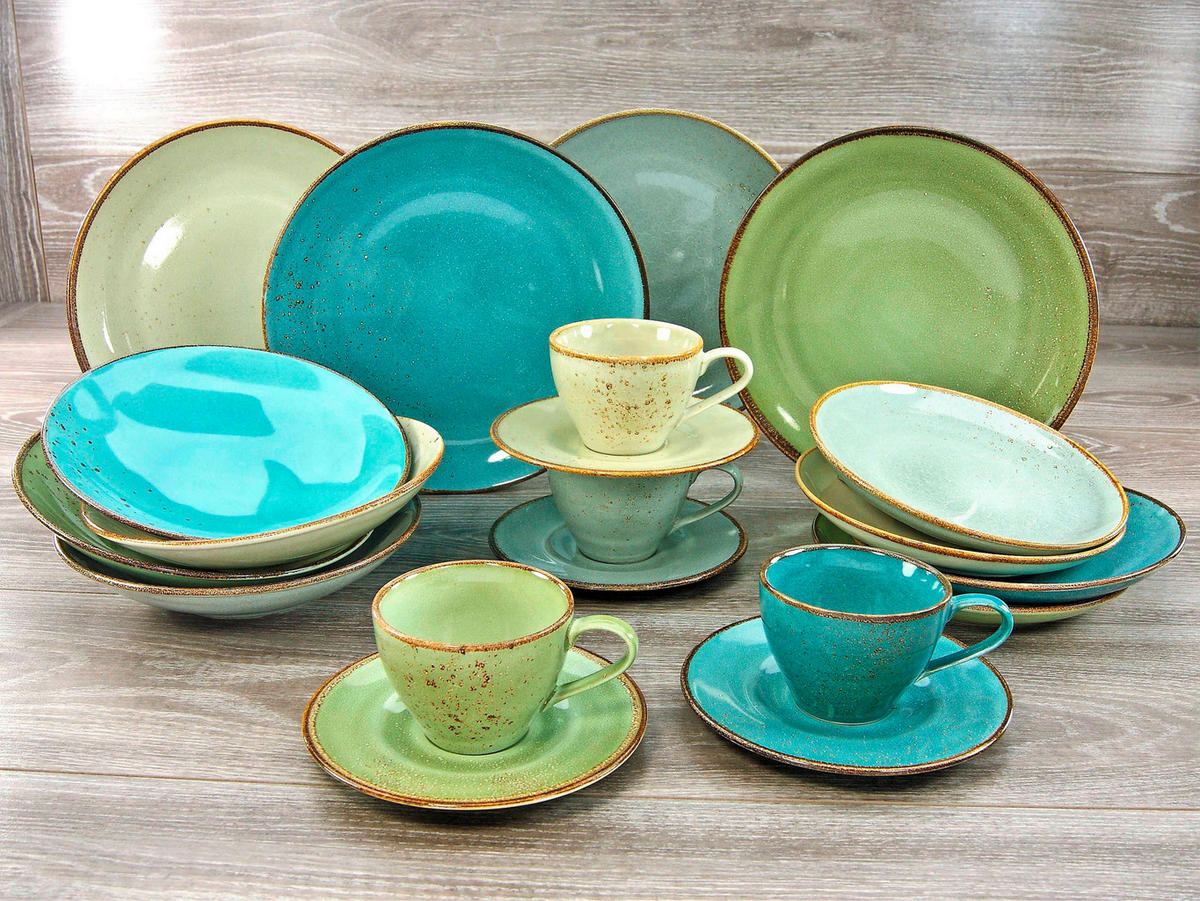 KOMBINOVANÁ SOUPRAVA, 20dílné, kamenina - vícebarevná, Basics, keramika (34/31,5/33cm) - Creatable