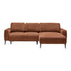 ECKSOFA in Webstoff Terracotta  - Terracotta/Schwarz, Modern, Textil/Metall (255/164cm) - MID.YOU