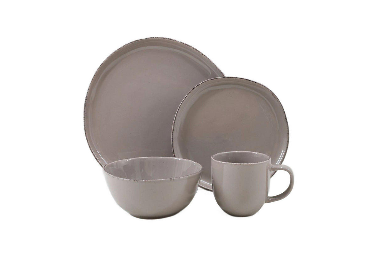 KOMBISERVICE Hellbraun Urban 16-teilig 4 Personen  - Hellbraun, Basics, Keramik - Van Well