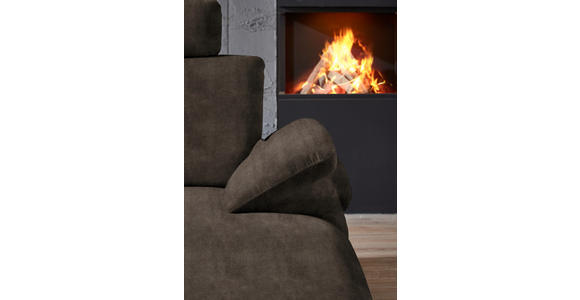WOHNLANDSCHAFT in Velours Dunkelbraun - Dunkelbraun/Schwarz, Design, Textil/Metall (208/344/180cm) - Dieter Knoll