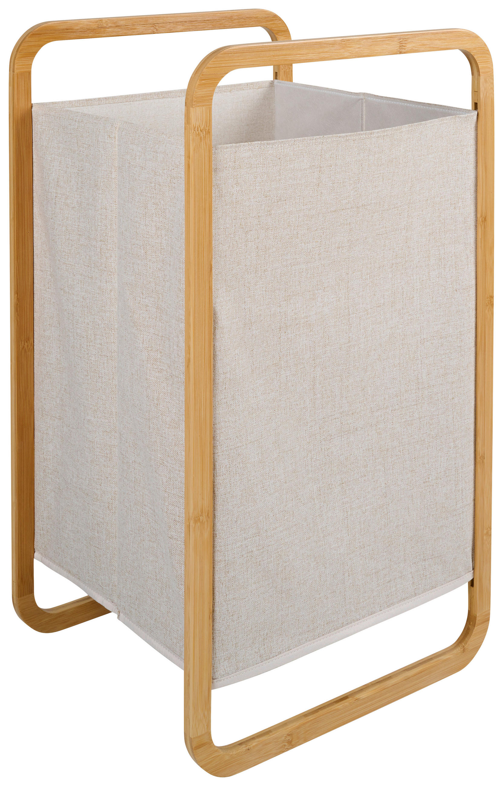 COȘ DE RUFE TIP LIGHEAN - bej/culoare natur, Design, lemn/textil (40/70/36cm) - Ambia Home