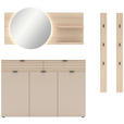 GARDEROBE 5-teilig  in 210/195/38 cm  - Kaschmir/Eichefarben, Design, Holzwerkstoff/Metall (210/195/38cm) - Xora
