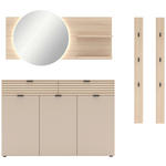 GARDEROBE 5-teilig  in 210/195/38 cm  - Kaschmir/Eichefarben, Design, Holzwerkstoff/Metall (210/195/38cm) - Xora