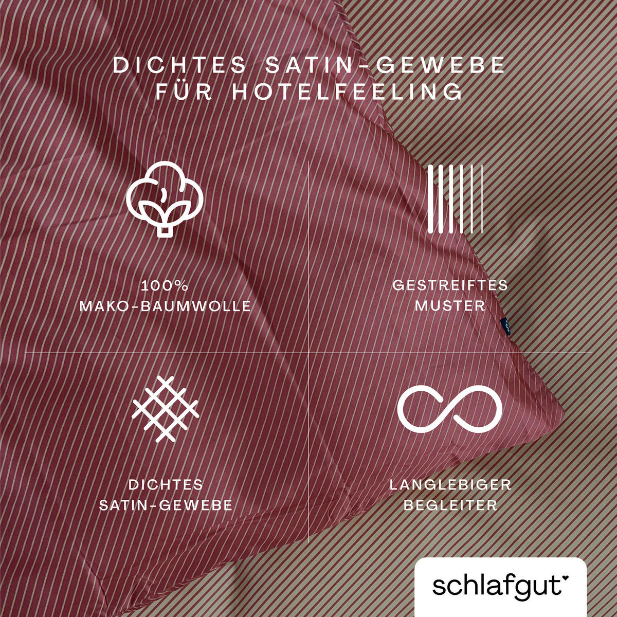 KOPFPOLSTERBEZUG WOVEN SATIN FADE 80/80 cm  - Gelb/Rot, Basics, Textil (80/80cm) - Schlafgut