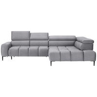 ECKSOFA in Webstoff Grau  300/216 cm  - Schwarz/Grau, Design, Textil/Metall (300/216cm) - Welnova