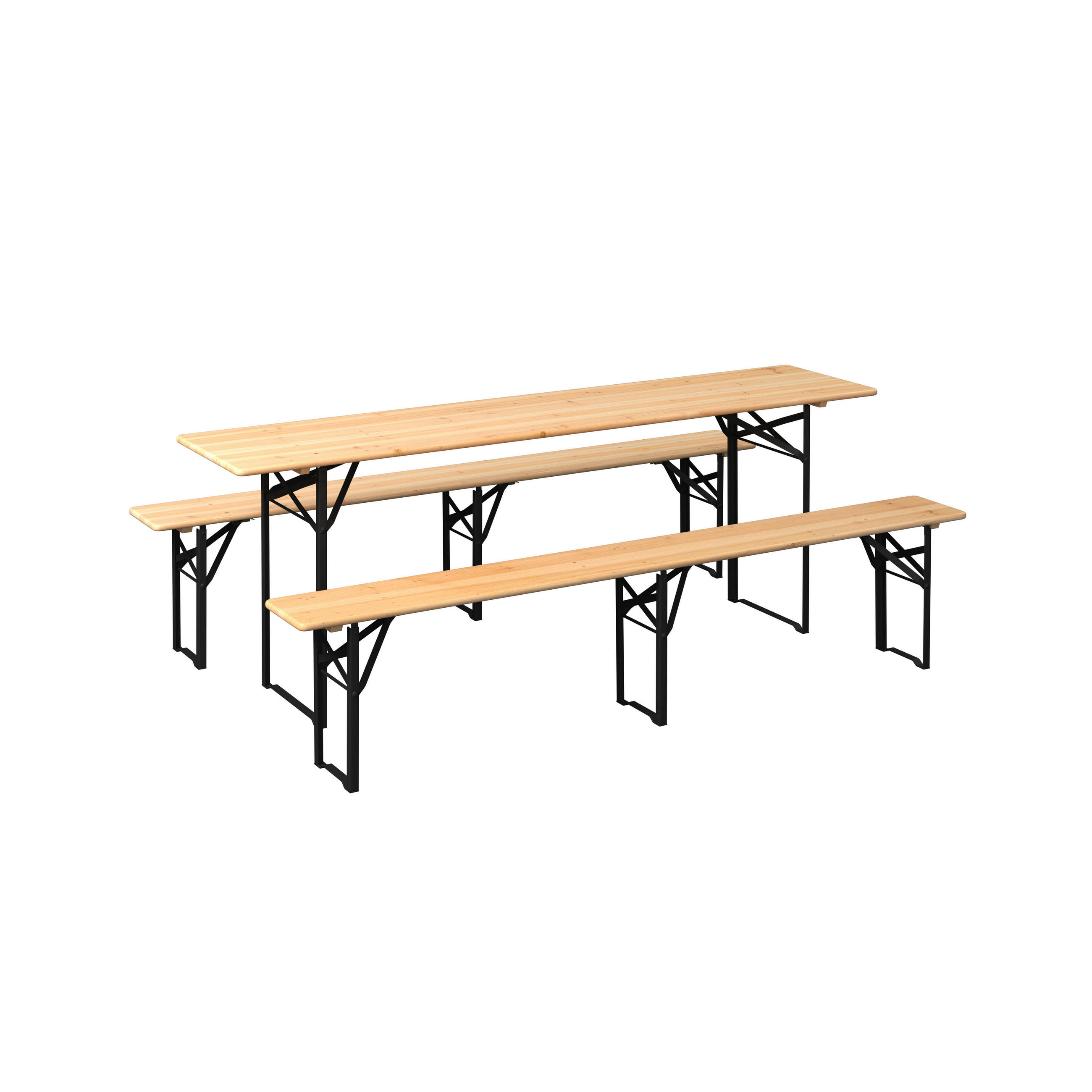 KERTI BÚTORSZETT 3 részes  - natúr színű/antracit, Basics, fa/fém - Ambia Garden