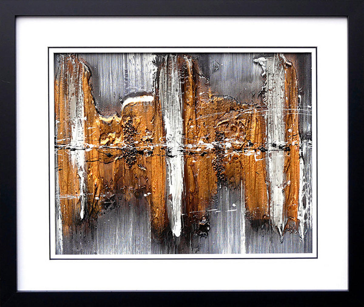ORIGINALBILD Abstraktes  - Multicolor/Schwarz, Basics, Papier/Holzwerkstoff (67/57cm)