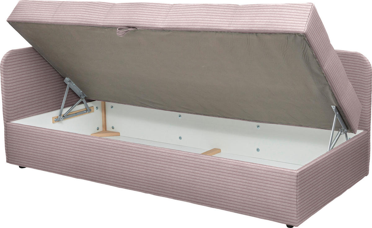 LIEGE Cord Hellrosa  - Hellrosa/Schwarz, Basics, Kunststoff/Textil (95/90/205cm) - Xora