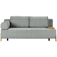 SCHLAFSOFA  mit Stoffauswahl, Armlehnen seitenverkehrt montierbar, Armteil links Chenille Grau  - Naturfarben/Grau, Design, Holz/Textil (211/88/102cm) - Niels Andersson