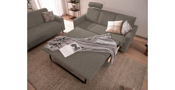 3-SITZER-SOFA in Flachgewebe Hellbraun - Chromfarben/Hellbraun, Design, Textil/Metall (195/83/85cm) - Xora