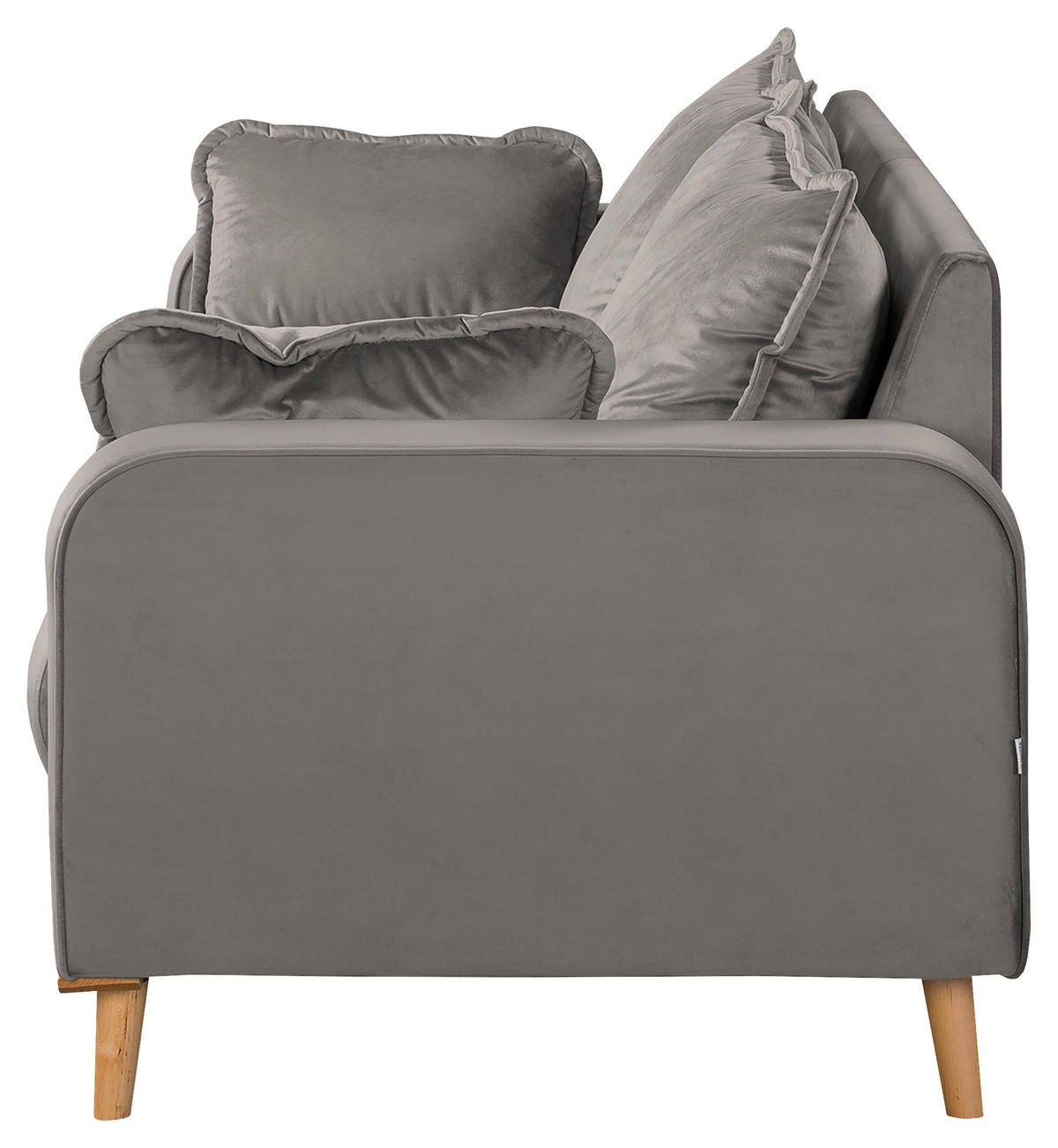 3-SITZER-SOFA Mikrofaser Grau  - Wengefarben/Grau, Design, Holz/Textil (193/86/87cm) - Livetastic
