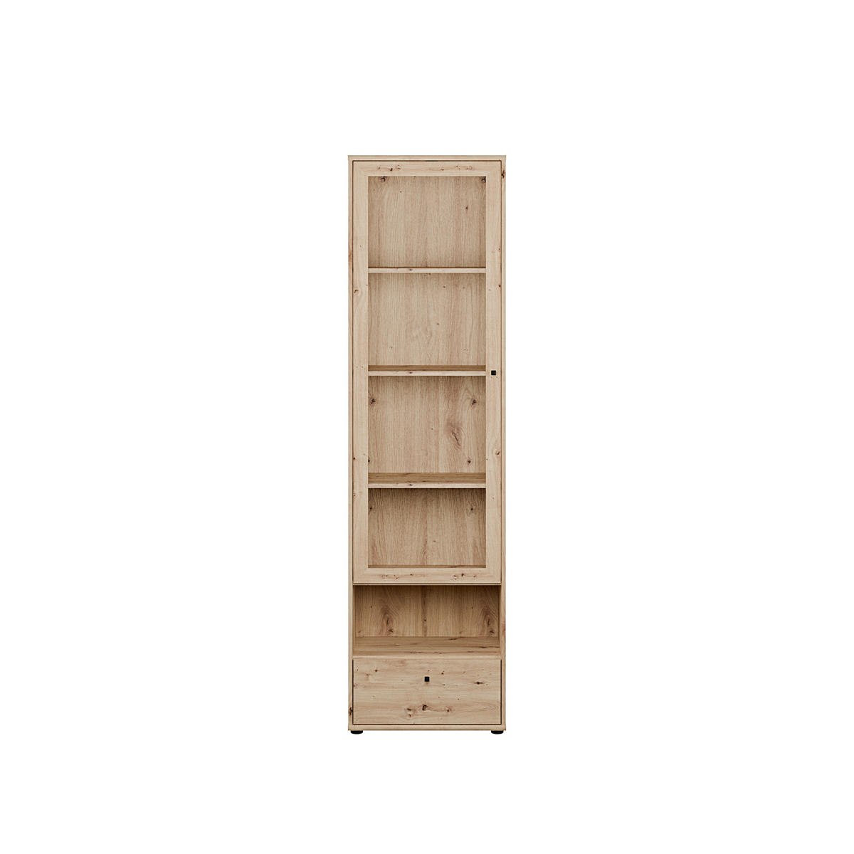VITRINE  in Eiche Artisan  - Schwarz/Eiche Artisan, Design, Glas/Holzwerkstoff (54/197,5/34,8cm)
