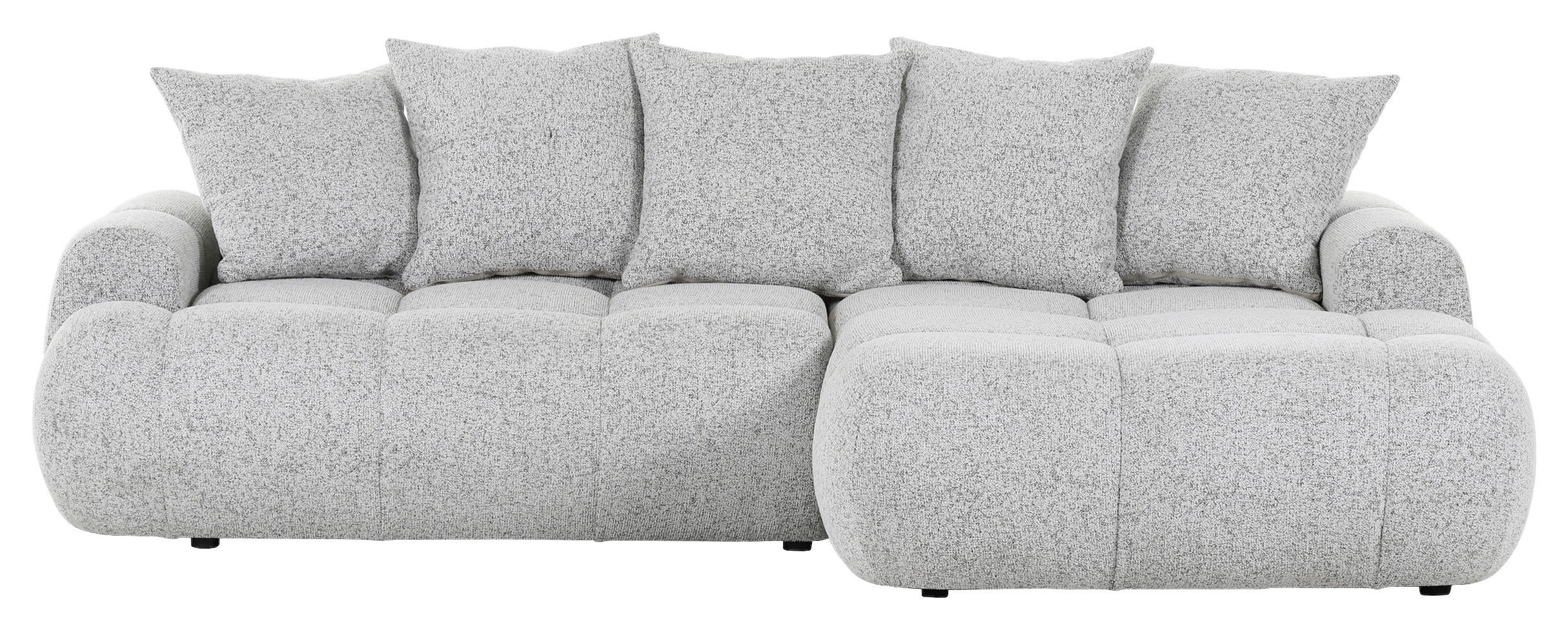 ECKSOFA Greige Flachgewebe  - Greige/Schwarz, KONVENTIONELL, Kunststoff/Textil (276/175cm) - Carryhome