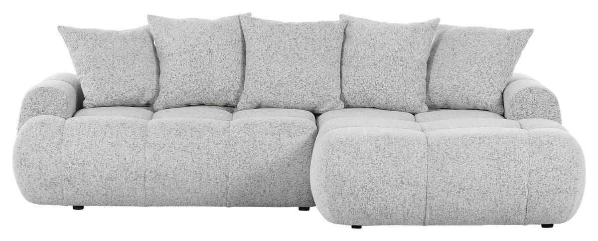 ECKSOFA in Flachgewebe Greige  - Greige/Schwarz, Konventionell, Kunststoff/Textil (276/175cm) - Carryhome