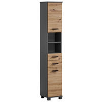 HOCHSCHRANK 30,3/181/32,6 cm  - Anthrazit/Schwarz, KONVENTIONELL, Holzwerkstoff/Kunststoff (30,3/181/32,6cm) - Stylife