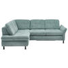 ECKSOFA in Webstoff Türkis  - Türkis/Schwarz, Konventionell, Textil/Metall (210/242cm) - Beldomo Style