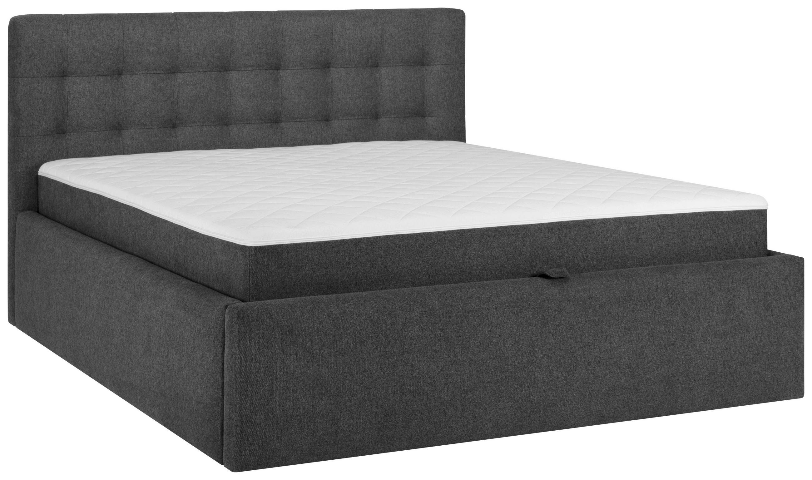 BOXBETT 160/200 cm  in Anthrazit  - Anthrazit/Schwarz, MODERN, Textil (160/200cm) - Livetastic