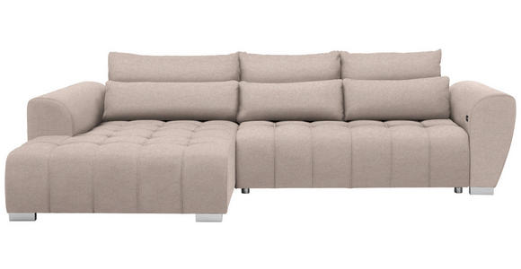 ECKSOFA in Webstoff Beige  218/304 cm  - Beige/Silberfarben, MODERN, Kunststoff/Textil (218/304cm) - Carryhome