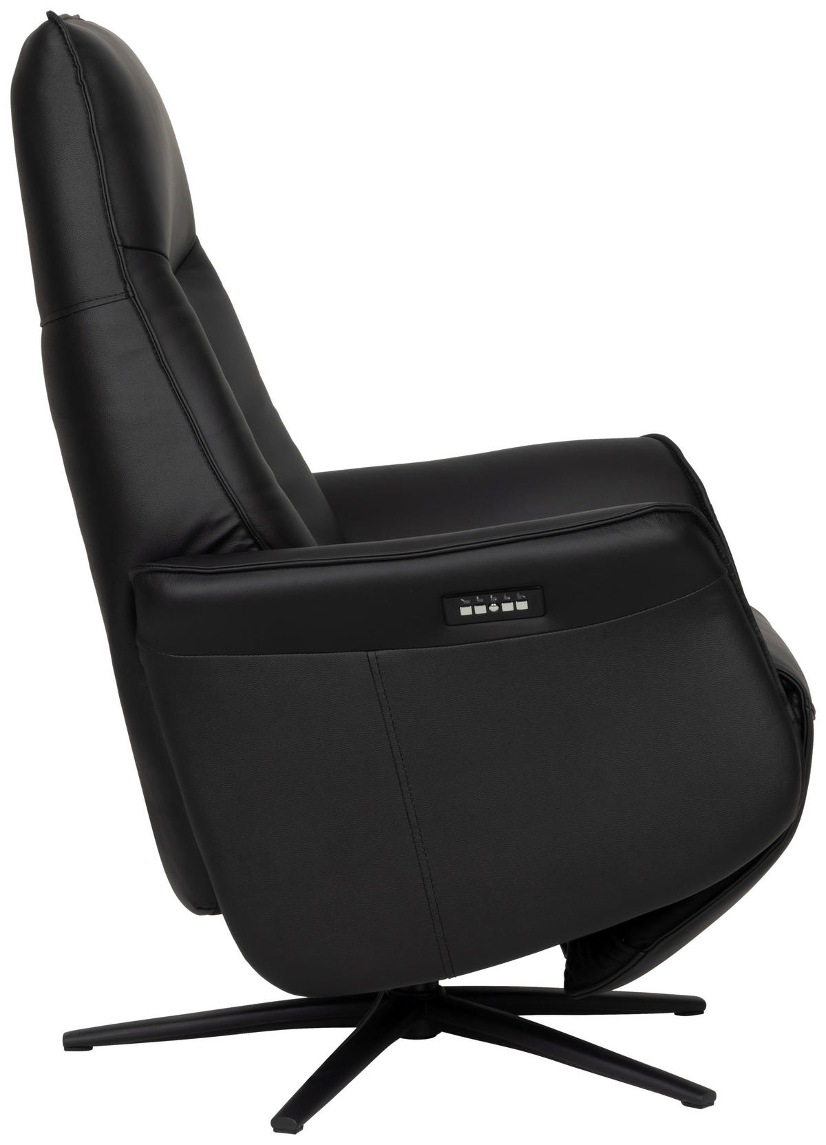 RELAXSESSEL Lederlook Echtleder    - Schwarz, Design, Leder/Holz (79/110/83cm) - Livetastic