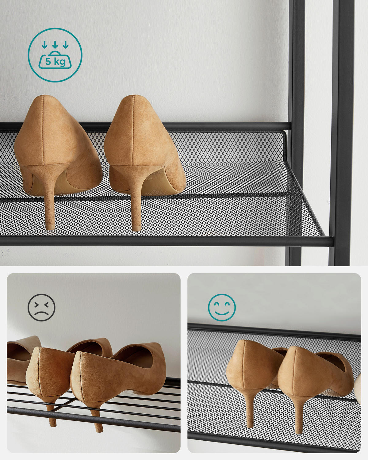 REGÁL NA TOPÁNKY, čierna, 92.5/163.5/30.7 cm - čierna, Trend, kov (92.5/163.5/30.7cm) - Boxxx