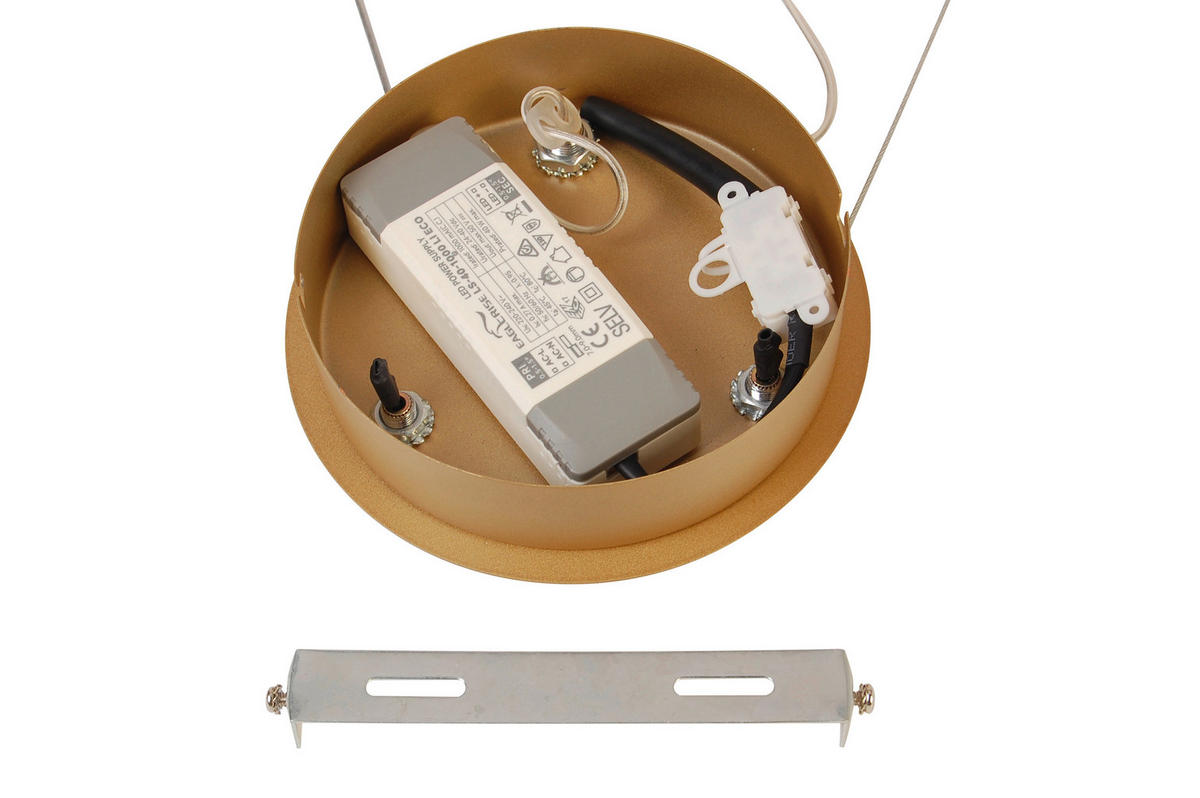 LED-HÄNGELEUCHTE 60/120 cm   - Goldfarben/Weiß, Trend, Kunststoff/Metall (60/120cm) - Novel