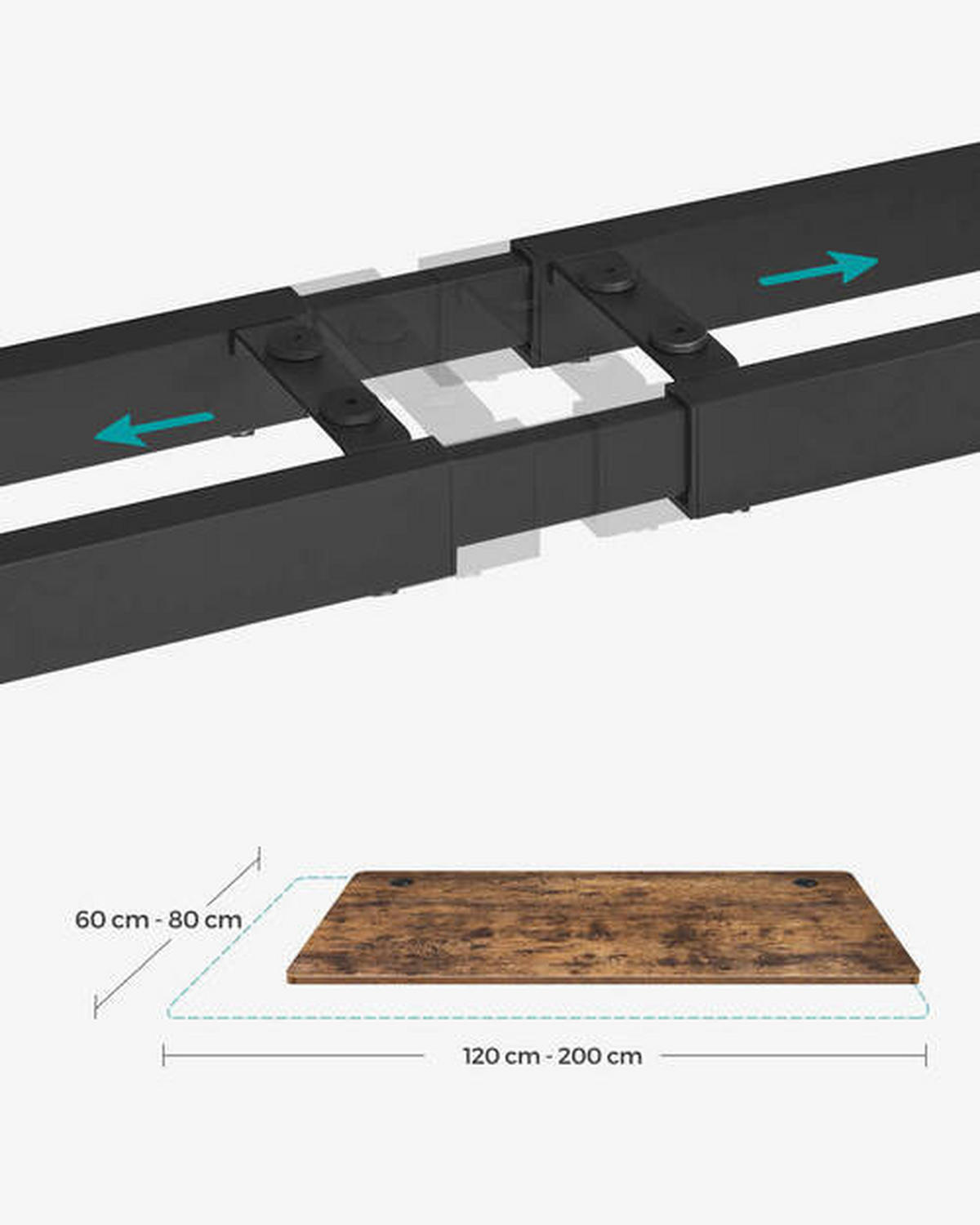 SCHREIBTISCHBEINE  in Schwarz  - Schwarz, Basics, Metall (107,5-175/69-115/60cm) - Boxxx