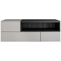 SIDEBOARD Grau, Mooreichefarben  150/52/45 cm  - Mooreichefarben/Silberfarben, Design, Holzwerkstoff (150/52/45cm) - Moderano