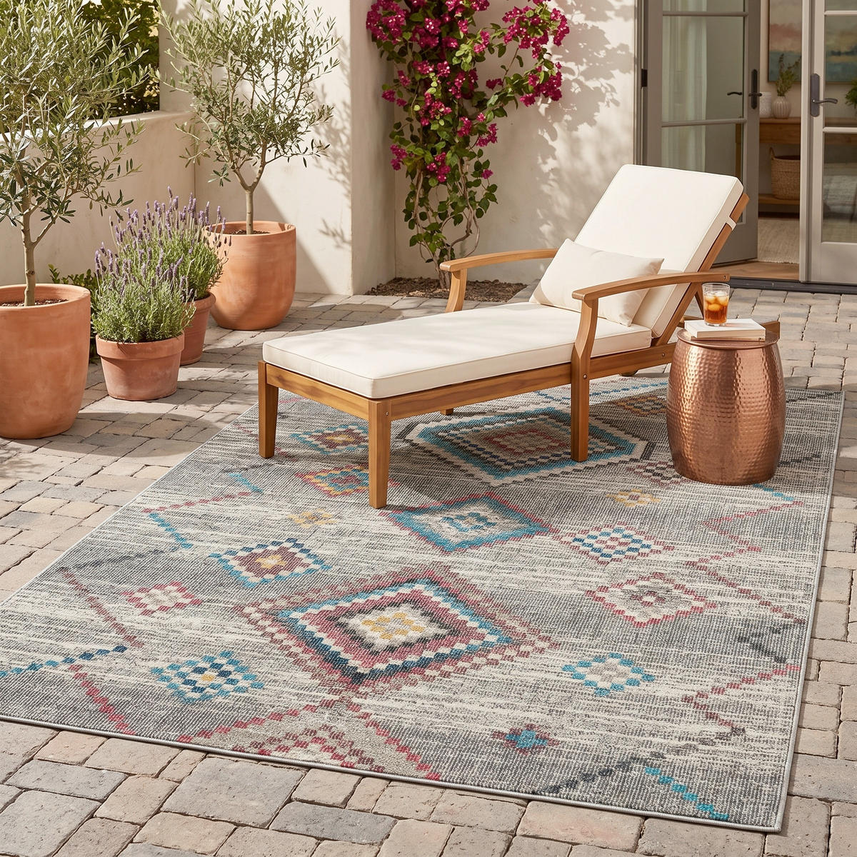 OUTDOORTEPPICH für Terrasse und Balkon 140/200 cm Salsa Outdoor Creme, Pastellgrün  - Pastellgrün/Creme, KONVENTIONELL, Textil (140/200cm)
