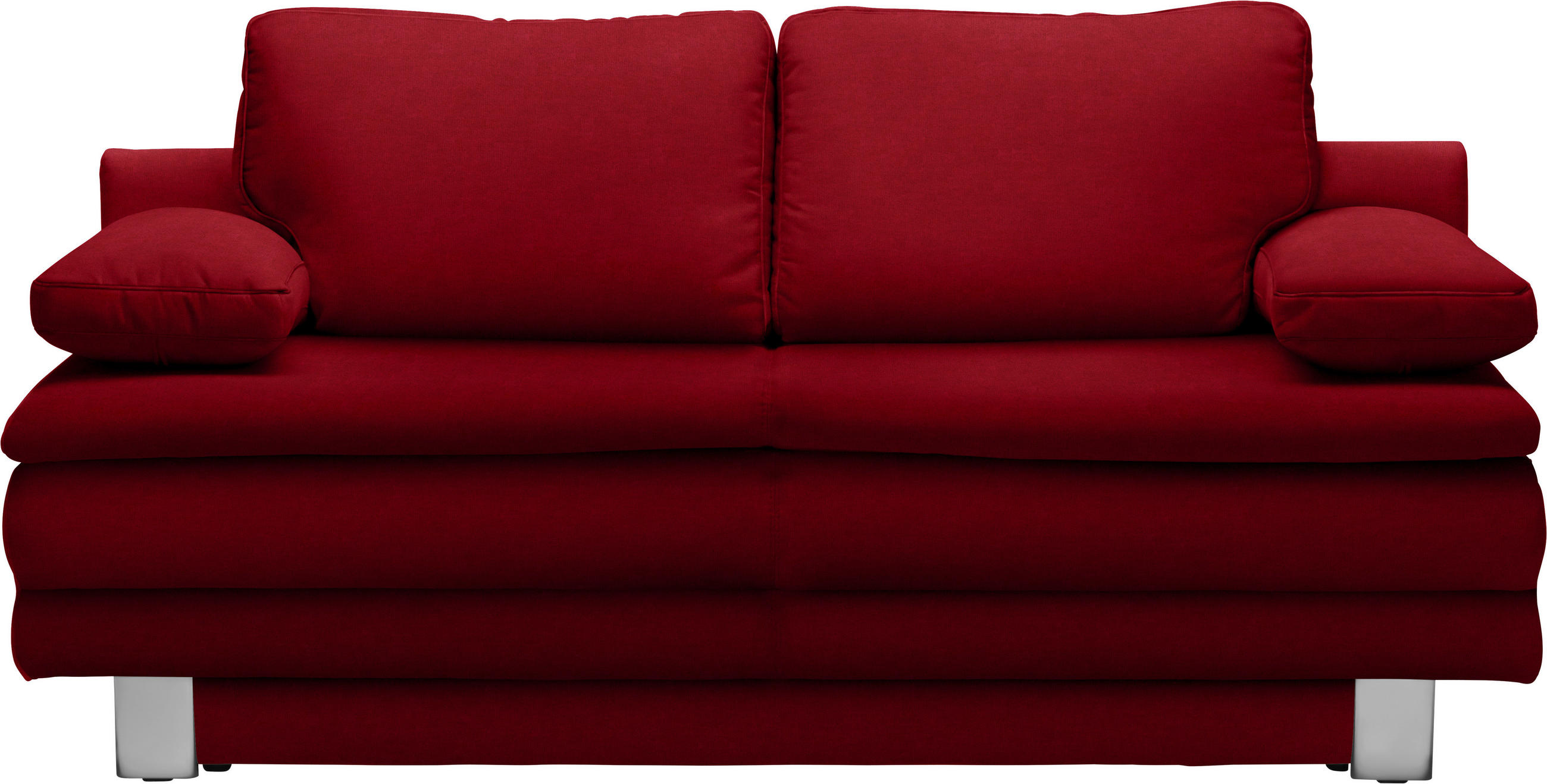 SCHLAFSOFA in Flachgewebe Dunkelrot  - Chromfarben/Dunkelrot, Design, Textil/Metall (194/96/86cm) - Novel
