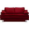 SCHLAFSOFA in Flachgewebe Dunkelrot  - Chromfarben/Dunkelrot, Design, Textil/Metall (194/96/86cm) - Novel