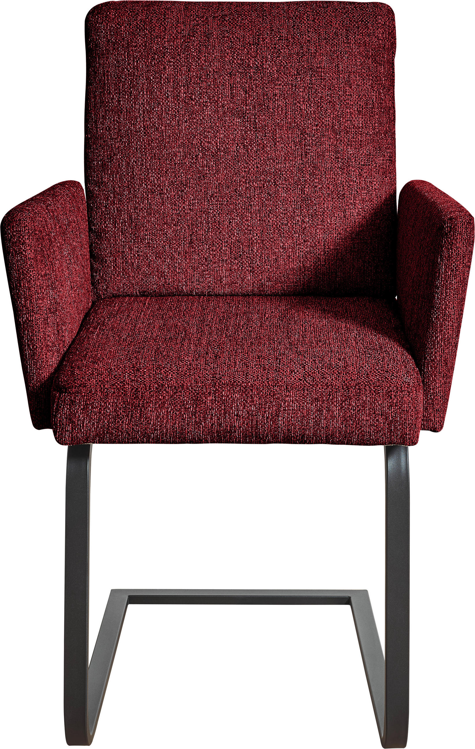 ARMLEHNSTUHL  in Stahl Chenille  - Rot/Schwarz, Design, Textil/Metall (56/92/60cm) - Dieter Knoll