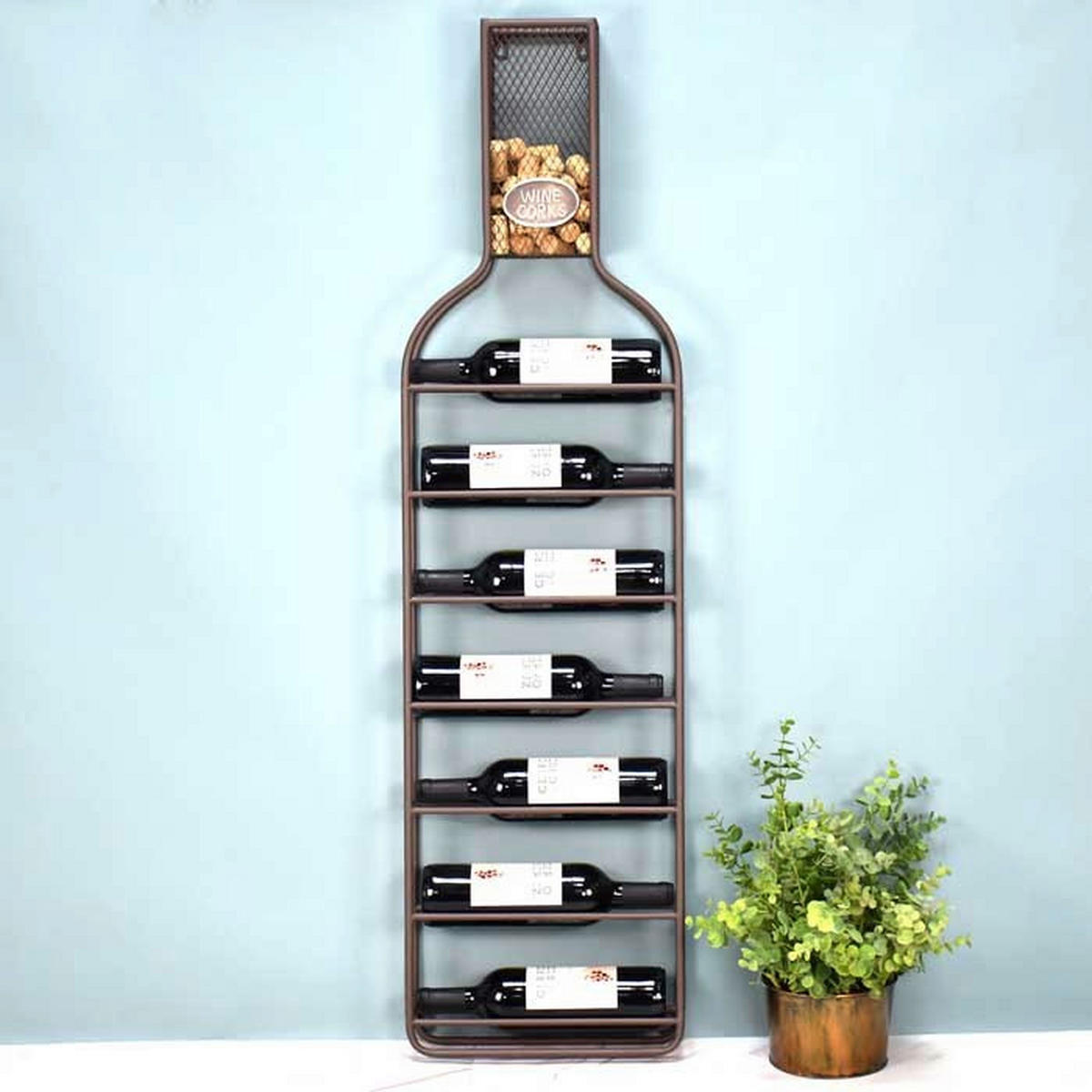 ETAJERĂ PENTRU STICLE DE VIN 32/8,5/118 cm  - Basics (32/8,5/118cm)