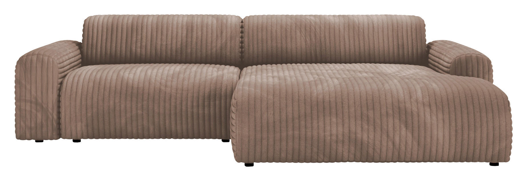 ECKSOFA Cappuccino Cord  - Schwarz/Cappuccino, Design, Kunststoff/Textil (292/178cm) - home24