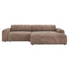ECKSOFA Cappuccino Cord  - Schwarz/Cappuccino, Design, Kunststoff/Textil (292/178cm) - home24