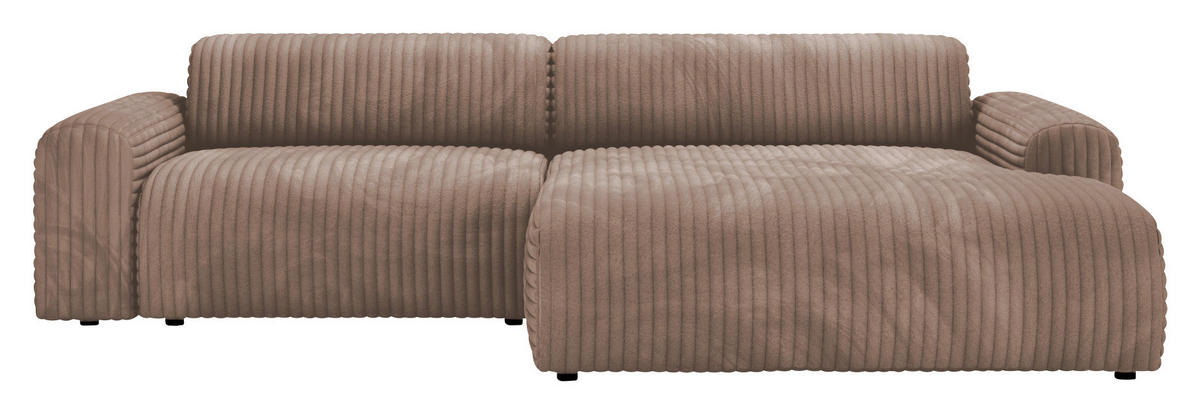 ECKSOFA Cappuccino Cord  - Schwarz/Cappuccino, Design, Kunststoff/Textil (292/178cm) - home24