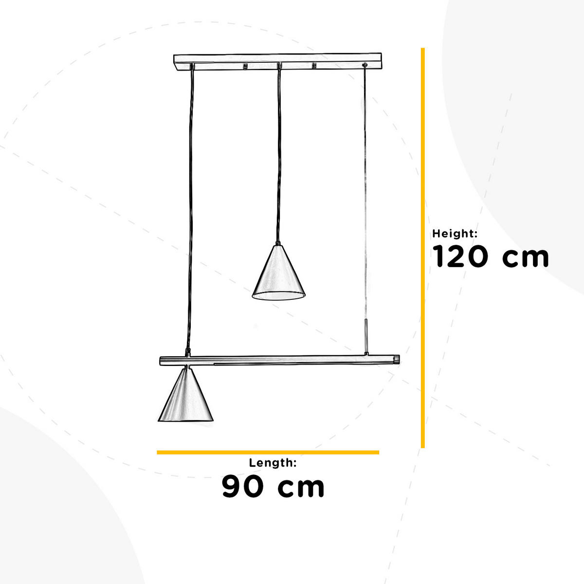 LED-HÄNGELEUCHTE 90/15/120 cm  - Schwarz, Design, Metall (90/15/120cm)
