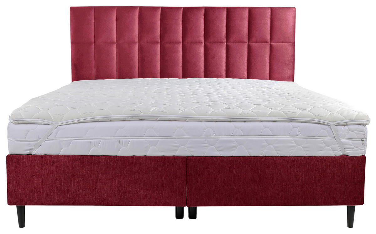 BOXBETT 180/200 cm  in Rot  - Rot/Schwarz, KONVENTIONELL, Holz/Textil (180/200cm) - Boxxx