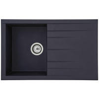 SPÜLE 1712HOUSTON80X50S  - Schwarz, Trend, Glas/Kunststoff (80/21/50cm) - Respekta