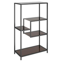 REGAL Anthrazit, Schwarz  - Anthrazit/Schwarz, Design, Glas/Metall (60/100/30cm) - Kare-Design