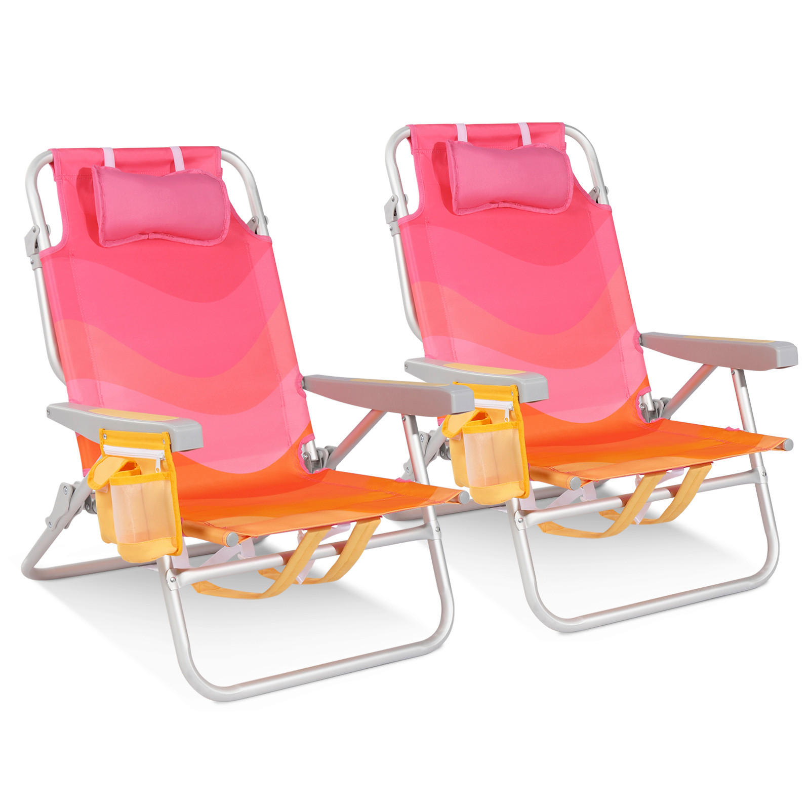STRANDSTUHL Aluminium Alufarben, Pink  - Pink/Alufarben, Basics, Textil/Metall (61/62.5/83.5cm) - Modante