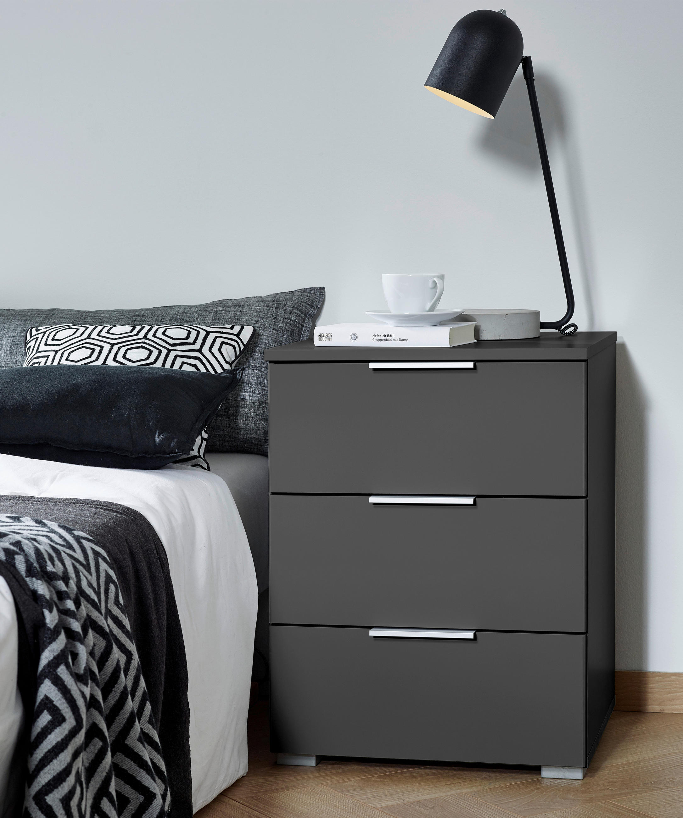 NACHTSCHRANK  - Alufarben/Grau, MODERN, Holzwerkstoff (47/62/42cm) - Rauch Möbel
