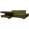 ECKSOFA in Mikrofaser Grün 198/290 cm - Schwarz/Grün, Design, Textil/Metall (198/290cm) - Xora