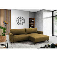 ECKSOFA Gelb Flachgewebe  - Gelb/Schwarz, Design, Textil/Metall (240/163cm) - MID.YOU