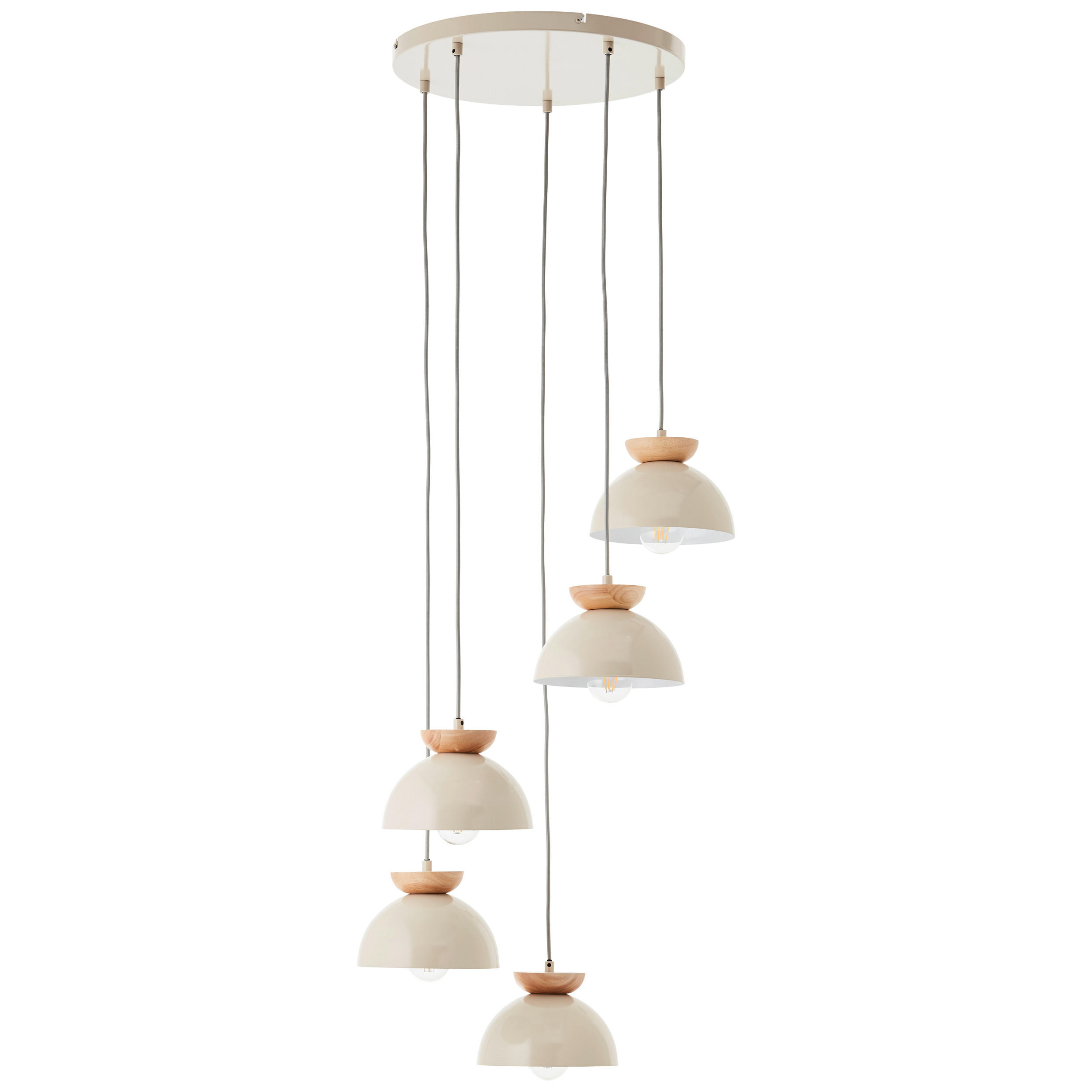 HÄNGELEUCHTE  45/150 cm   - Beige/Naturfarben, Basics, Holz/Metall (45/150cm) - Brilliant