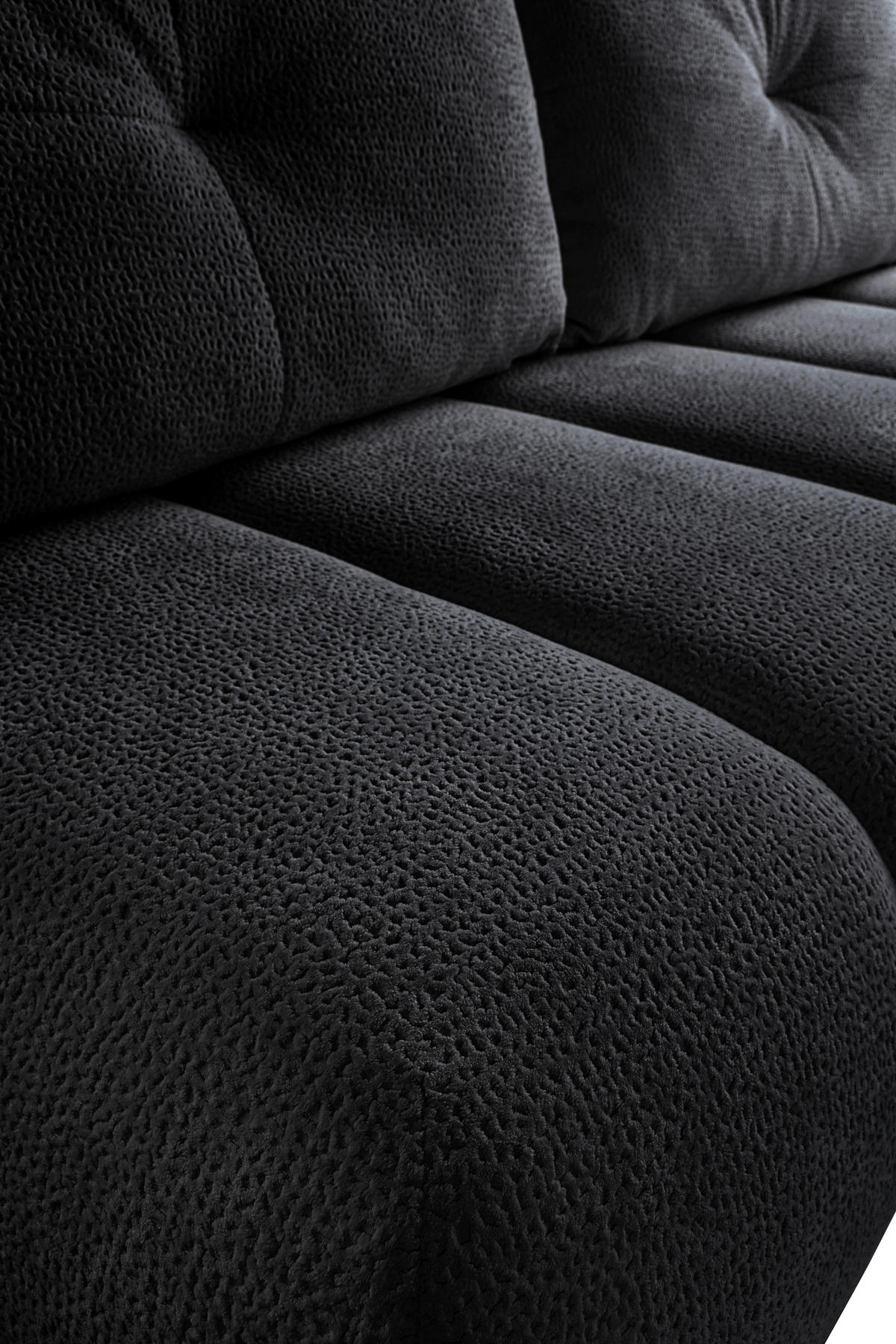 SCHLAFSOFA  mit Bettkasten erhältlich, Bettfunktion erhältlich Struktur Schwarz  - Creme/Schwarz, Design, Holz/Textil (209/100/103cm) - MID.YOU