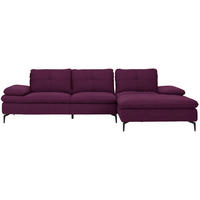 ECKSOFA Webstoff Violett  - Violett/Schwarz, Design, Textil/Metall (301/179cm) - Chilliano