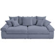 BIGSOFA  in Cord Grau  - Schwarz/Grau, Design, Kunststoff/Textil (260/90/140cm) - Ambia Home