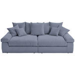 BIGSOFA in Cord Grau  - Schwarz/Grau, Design, Kunststoff/Textil (260/90/140cm) - Ambia Home